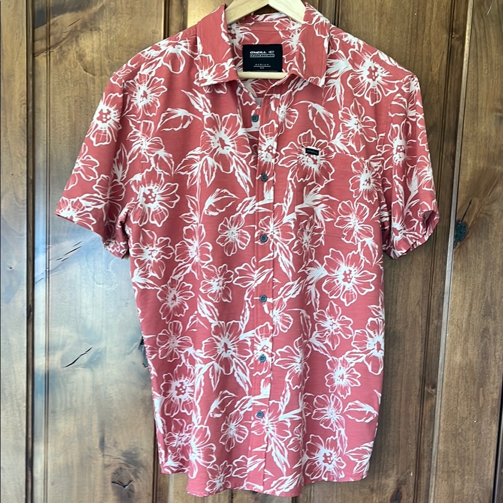 Men's Red Floral Shirt